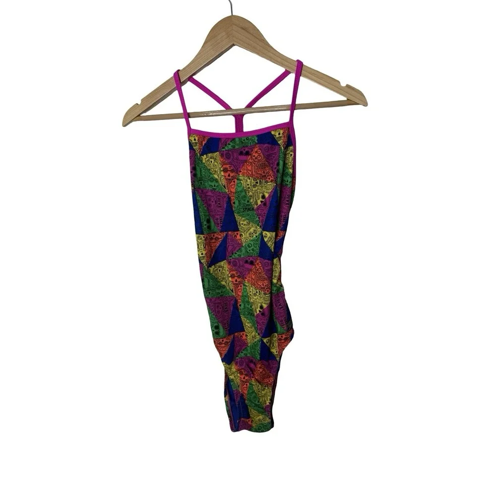 New Speedo Kids Girls Sz 8/34  Swimsuit Performance Train II Tech endurance